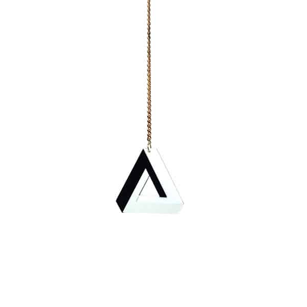 Collana Plexiglass Triangolo ; Illusion Collection, collana plexiglass design , collana catenina plexiglass, collana donna, collana plexiglass donna, collana donna triangolo, collana donna design, Collana Donna Plexiglass "Triangolo Impossibile"